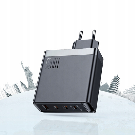 MCDODO SZYBKA ŁADOWARKA SIECIOWA GAN DO MACBOOK 4X USB-C USB 100W KABEL 2M