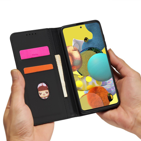 Magnet Card Case etui do Xiaomi Redmi Note 11 pokrowiec portfel na karty kartę podstawka czarny