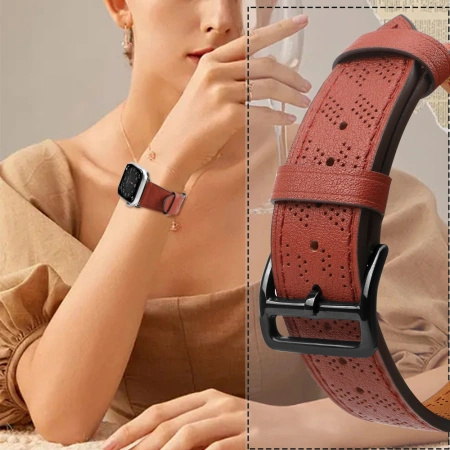HURTEL PASEK LEATHER DO APPLE WATCH SE 9 8 7 6 5 4 3 2 1 41 40 38 MM OPASKA