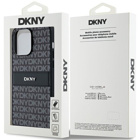 DKNY ETUI HARDCASE LEATHER MONO STRIPE METAL LOGO DO IPHONE 14 PRO MAX 6.7