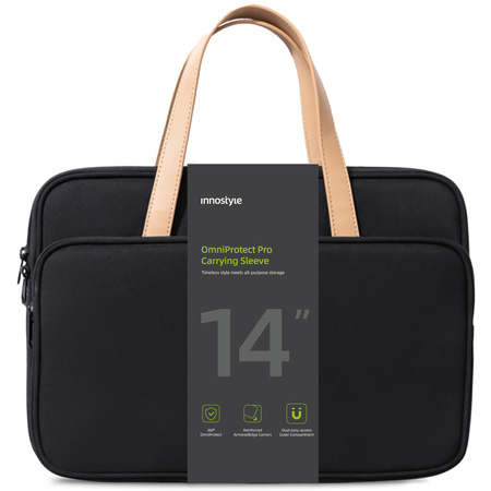 INNOSTYLE DAMSKA TORBA NA LAPTOPA 14" WODOODPORNA OMNIPROTECT PRO BEŻOWA