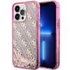 Etui Guess GUHCP14LLC4PSGP na iPhone 14 Pro - różowe Liquid Glitter 4G Transculent