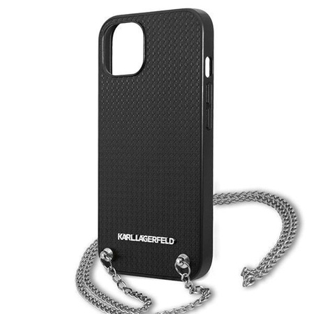 Karl Lagerfeld KLHCP13SPMK iPhone 13 mini 5,4" hardcase czarny/black Leather Textured and Chain