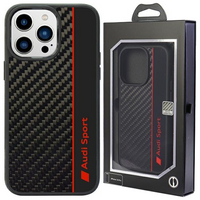 Etui Audi Carbon Fiber Stripe na iPhone 13 Pro Max 6.7" - czarne AUS-TPUPCIP13PM-R8/D1-BK