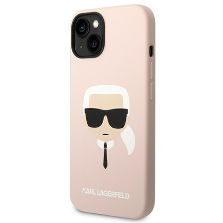 Karl Lagerfeld KLHMP14MSLKHLP iPhone 14 Plus 6,7" hardcase jasnoróżowy/light pink Silicone Karl`s Head Magsafe