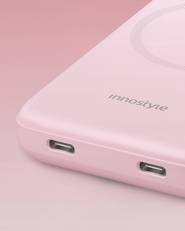 INNOSTYLE POWERDUO 2W1 SZYBKI POWERBANK INDUKCYJNY DO MAGSAFE WATCH 10000MAH RÓŻOWY