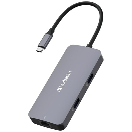 Verbatim Adapter Hub USB-C - HDMI/USB-C /Eternet/2xUSB-A 3.0 aluminiowy/aluminum 32150