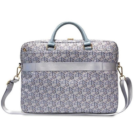 Torba Guess GCube Stripes na laptopa 16'' - niebieska