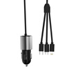 Dudao 3w1 ładowarka samochodowa USB 3,4 A wbudowany kabel Lightning / USB Typ C / micro USB czarny (R5ProN black)