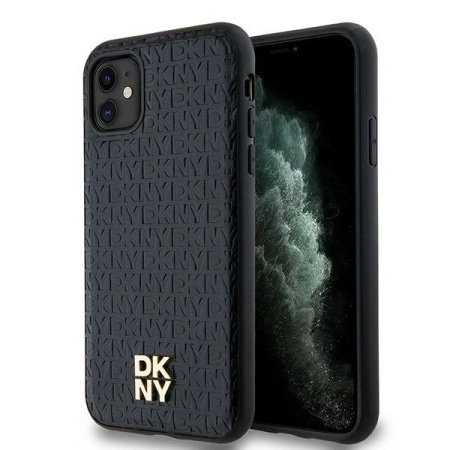 DKNY ETUI DO IPHONE 11 Xr 6.1 HARDCASE SKÓRZANE Z LOGO I MONOGRAM