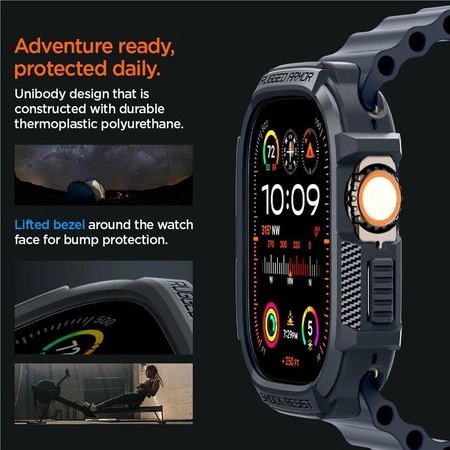 Etui Spigen Rugged Armor na Apple Watch Ultra 1 / 2 (49 mm) - ciemnoszare