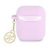 Etui Guess GUA2LSC4EU na AirPods 1/2 - fioletowe Silicone Charm 4G Collection