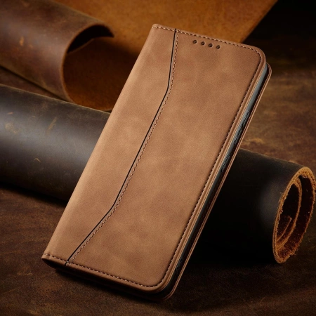 HURTEL ETUI CASE POKROWIEC MAGNETYCZNY DO SAMSUNG GALAXY S23 PLUS BRĄZOWE