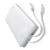 Powerbank Baseus Airpow Lite 10000mAh 22,5W z wbudowanymi kablami USB-C i Lightning - biały