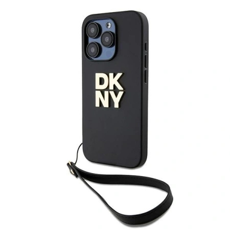 DKNY ETUI HARDCASE DO IPHONE 15 PRO Z PASKIEM NA NADGARSTEK STOCK LOGO