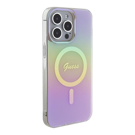 Guess GUHMP15XHITSP iPhone 15 Pro Max 6.7" różowy/pink hardcase IML Iridescent MagSafe