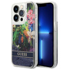 Guess GUHCP14XLFLSB iPhone 14 Pro Max 6,7" niebieski/blue hardcase Flower Liquid Glitter