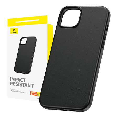 BASEUS ETUI DO IPHONE 15 PRO MAX FAUXTHER SERIES Z OCHRONĄ EKRANU I KAMERY