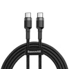 Baseus Cafule Cable wytrzymały nylonowy kabel przewód USB-C PD / USB-C PD PD2.0 60W 20V 3A QC3.0 1M czarny-szary (CATKLF-GG1)