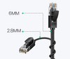 Ugreen kabel przewód internetowy sieciowy Ethernet patchcord RJ45 Cat 6A UTP 1000Mbps 1 m czarny (70332)