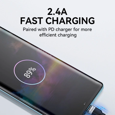 WOZINSKY KABEL USB-A USB-C 2.4A DO TELEFONÓW TABLETÓW 1M SZYBKIE ŁADOWANIE