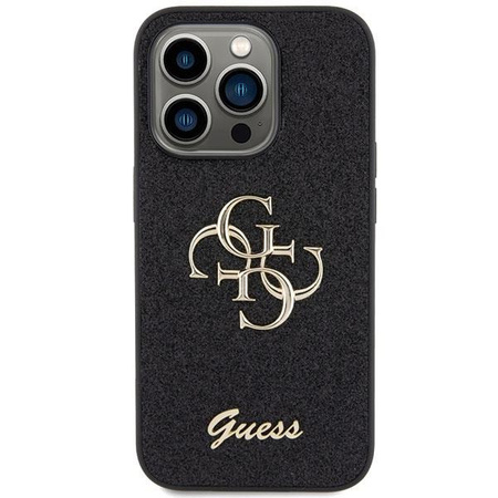 Etui Guess Glitter Script Big 4G na iPhone 15 Pro - czarne