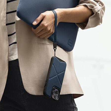 Etui Uniq Transforma na iPhone 14 Magclick Charging - niebieskie