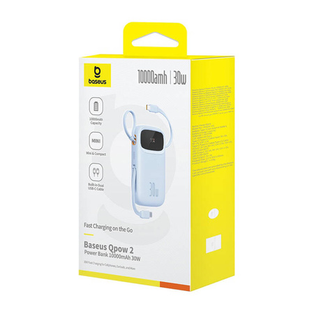 BASEUS POWERBANK QPOW 2 10000MAH 30W 2XUSB-C DO TELEFONÓW SZYBKIE ŁADOWANIE