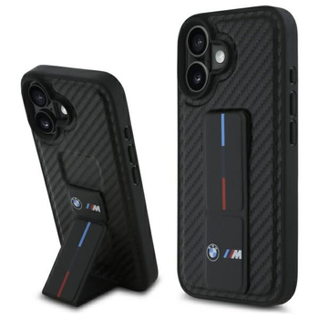 BMW POKROWIEC HARDCASE DO IPHONE 16 6.1 Z M GRIP STAND I CARBONOWYM WZOREM