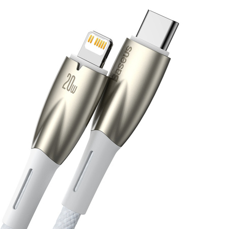 Baseus Glimmer Series kabel do szybkiego ładowania USB-C - Lightning 480Mb/s PD 20W 1m biały