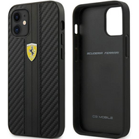 Ferrari FESNECHCP12SBK iPhone 12 mini 5,4" czarny/black hardcase On Track PU Carbon