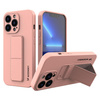 Wozinsky Kickstand Case silikonowe etui z podstawką iPhone 12 różowe