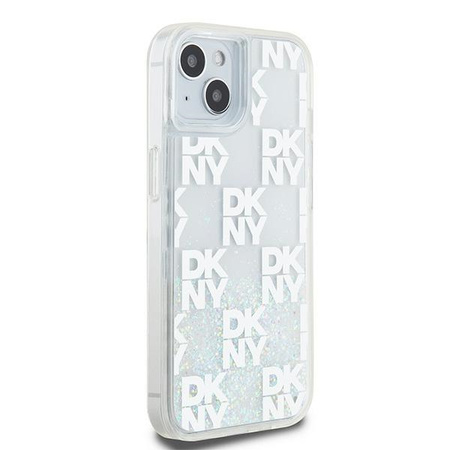 DKNY ETUI HARDCASE DO IPHONE 15 14 13 6.1 Z LOGO LIQUID GLITTER MULTILOGO