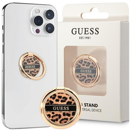 Guess Ring stand GURSHCLEOW brązowy/ brown Leopard