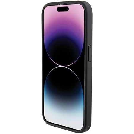 Etui Ferrari Grip Stand Metal Logo na iPhone 15 Pro Max - czarne