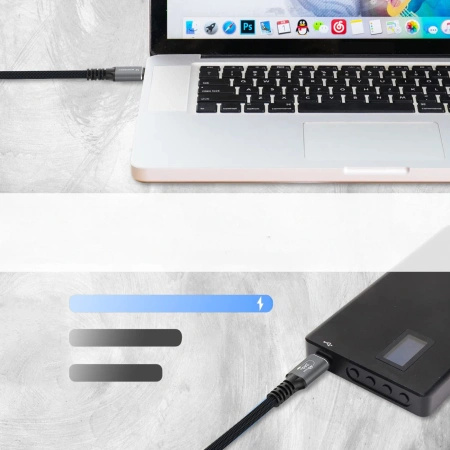 Kabel Wozinsky WPS-UY415S USB-C USB4 40Gb/s 240W 1,5m 4K - czarny