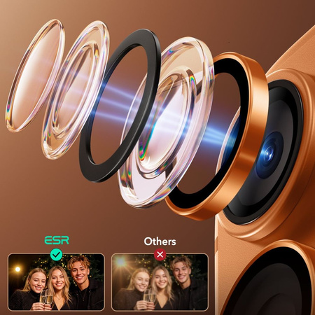OSŁONA NA APARAT ESR ARMORITE CAMERA PROTECTOR IPHONE 14 PRO / MAX / 15 PRO / MAX / 16 PRO / MAX / 17 PRO / MAX ORANGE