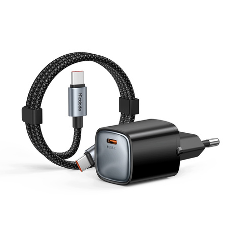 MCDODO SZYBKA ŁADOWARKA DO TELEFONU USB-C 45W GAN KABEL 1M TYP C CZARNA