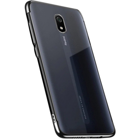 Clear Color case żelowy pokrowiec etui z metaliczną ramką Xiaomi Redmi 8A czarny