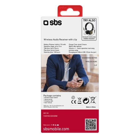 SBS ADAPTER BLUETOOTH TEBTRECEIVERW DO TELEFONÓW KOMPUTERÓW BEZPRZEWODOWY