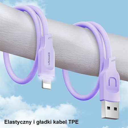 USAMS KABEL DO LIGHTNING 2,4A DO IPHONE 12 13 14 15 1,2M DŁUGOŚĆ FAST