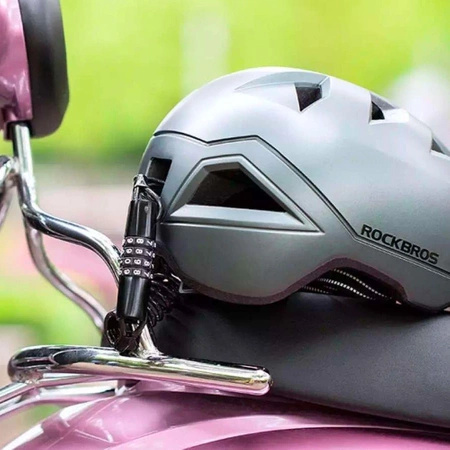 Zapięcie rowerowe Rockbros T609 na szyfr 1,5m - czarne