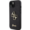 Etui Guess Glitter Script Big 4G na iPhone 15 - czarne
