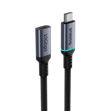 Kabel Baseus High Definition Series USB-C (męski) / USB-C (żeński) 10Gb/s 1m - czarny