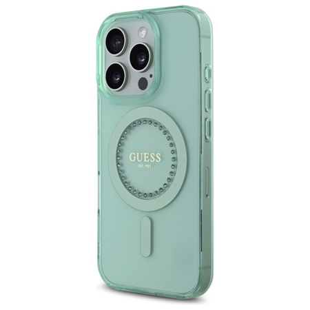 GUESS ETUI CASE DO IPHONE 16 PRO MAX 6.9 DO MAGSAFE HARDCASE Z RHINESTONES
