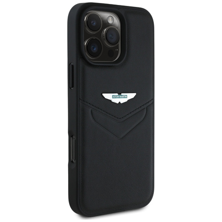 Etui Aston Martin HC Leather Victory     Design do iPhone 16 Pro Max czarny