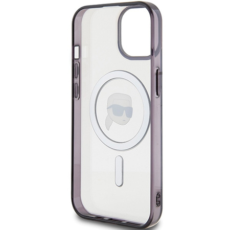 KARL LAGERFELD ETUI TRANSPARENTNE DO IPHONE 15 PLUS 6.7 KARL'S HEAD