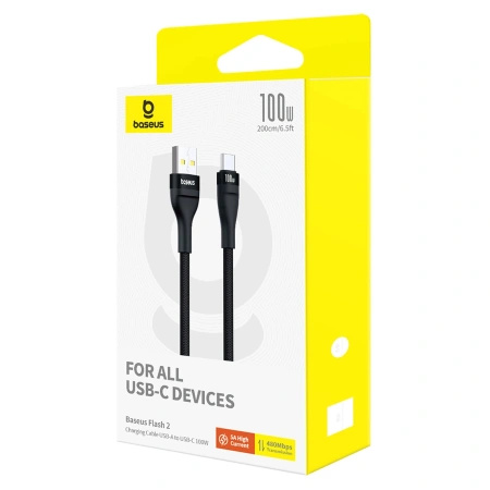BASEUS KABEL PRZEWÓD USB-C DO USB-A 100W 1M DO TELEFONÓW SZYBKIE ŁADOWANIE