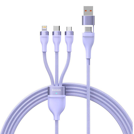 BASEUS KABEL PRZEWÓD 3W1 DO LIGHTNING IPHONE 12 13 14 USB-C MICRO 100W 1.5M