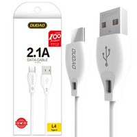 Dudao przewód kabel USB Typ C 2.1A 1m biały (L4T 1m white)